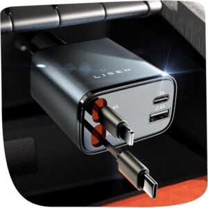 LISEN 69W Retractable USB-C Car Charger