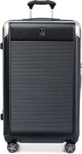 Travelpro Platinum Elite Hardside Expandable Checked Luggage, 8 Wheel Spinner, TSA Lock, Hard Shell Polycarbonate Suitcase, Shadow Black, Checke